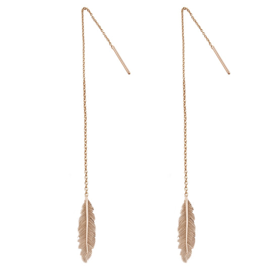 Feather long earrings